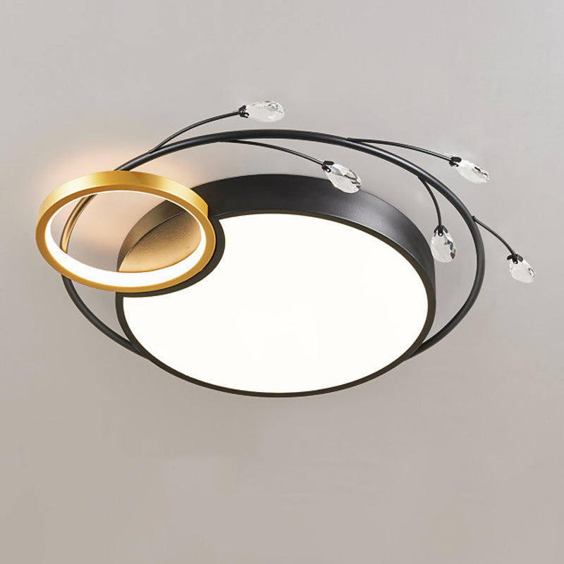 Metal Geometric Flush Mount Lights Modern Style 2 Lights Flush Mount Fixture