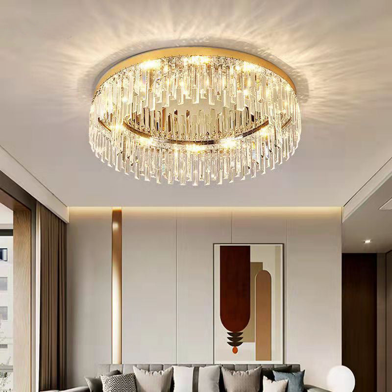 Crystal Geometric Flush Mount Lights Modern Style 1 Light Flush Mount Fixture