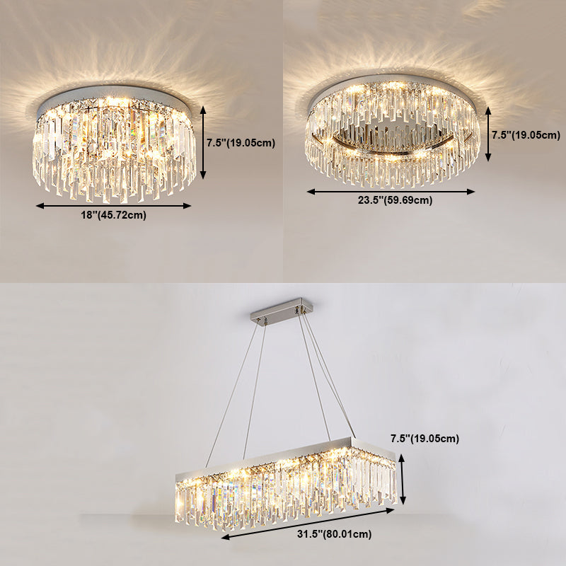 Crystal Geometric Flush Mount Lights Modern Style 1 Light Flush Mount Fixture