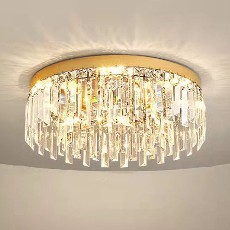 Crystal Geometric Flush Mount Lights Modern Style 1 Light Flush Mount Fixture