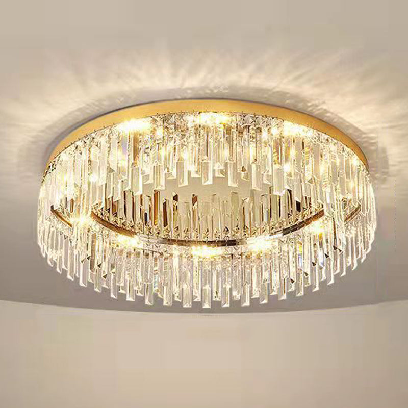 Crystal Geometric Flush Mount Lights Modern Style 1 Light Flush Mount Fixture