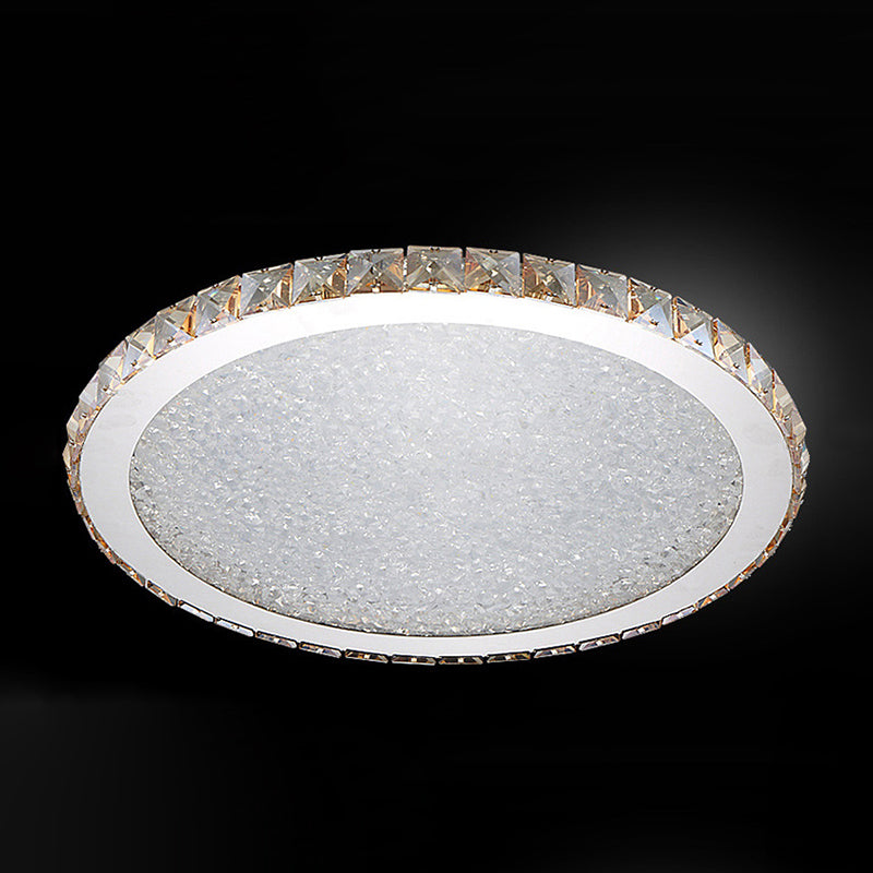 1-Light Circle Ceiling Lamp Modern Style Crystal Ceiling Lighting for Bedroom