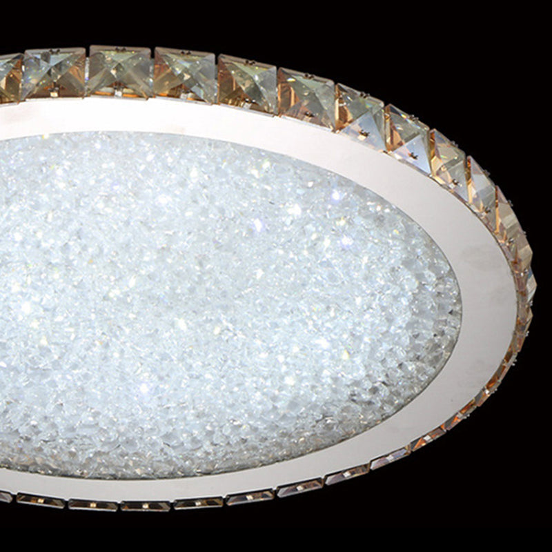 1-Light Circle Ceiling Lamp Modern Style Crystal Ceiling Lighting for Bedroom