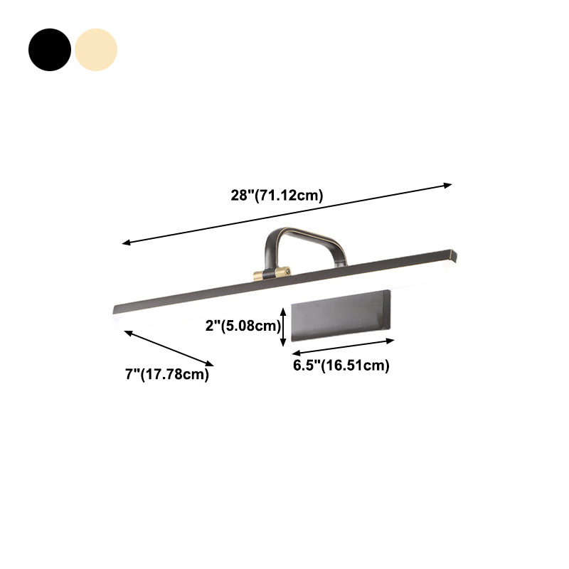 Forma lineal estilo contemporáneo tocador de tocador 1 luz de espejo LED de luz para el baño