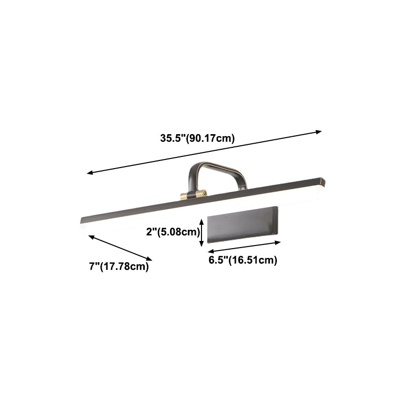 Forma lineal estilo contemporáneo tocador de tocador 1 luz de espejo LED de luz para el baño