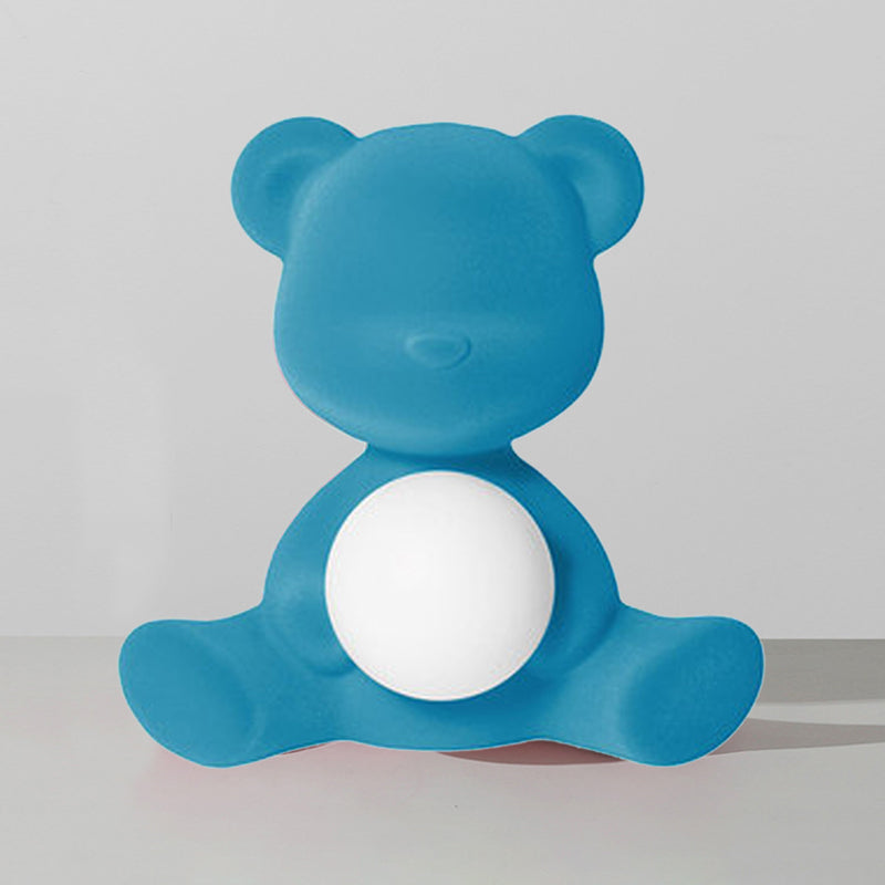 Macaroon Bear Table Lamp 1-Light Desk Light with Glass Shade for Bedroom