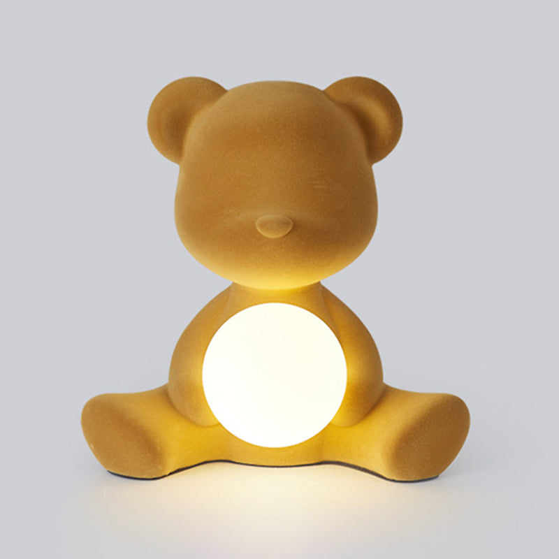 Macaroon Bear Table Lamp 1-Light Desk Light with Glass Shade for Bedroom