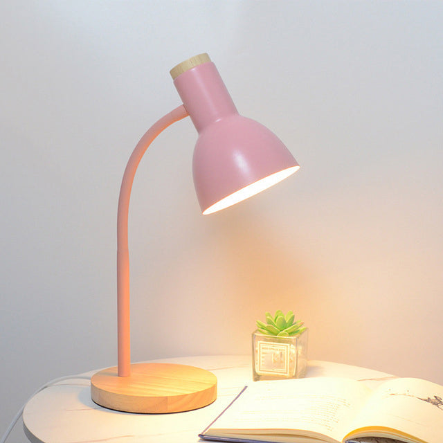 Modern Style Desk Lighting Fixture Colorful Metal Shade Desk Lamp for Bedroom