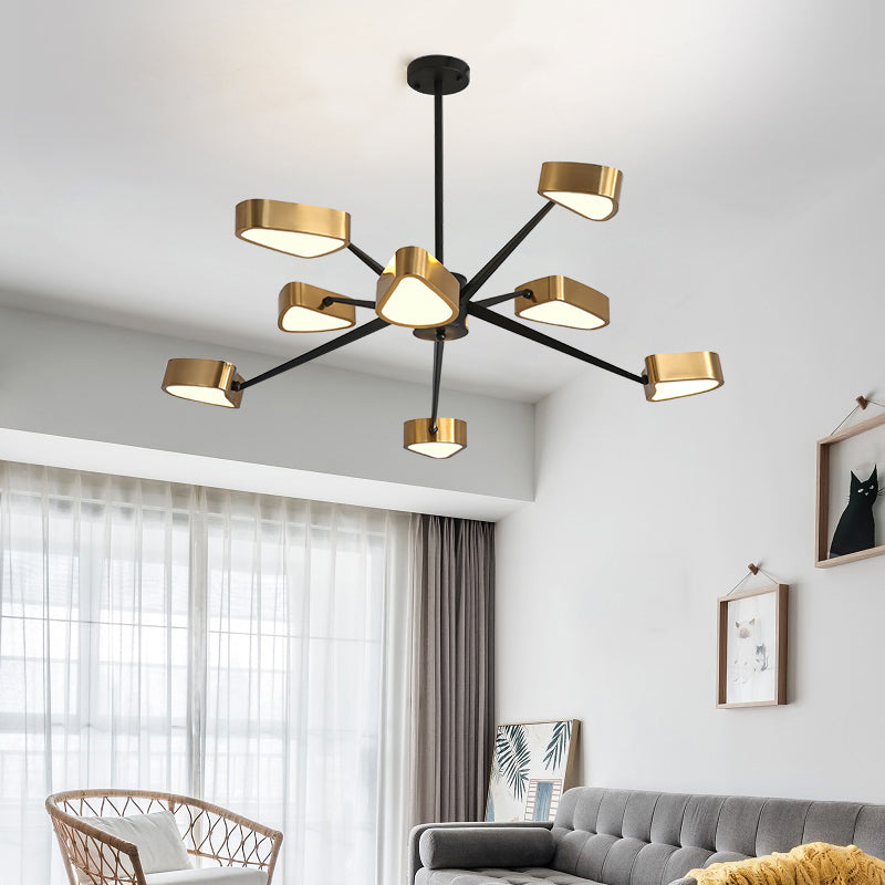 Postmodern Style Metal Chandelier Light Fixture Gold Geometry Shape Pendant Light