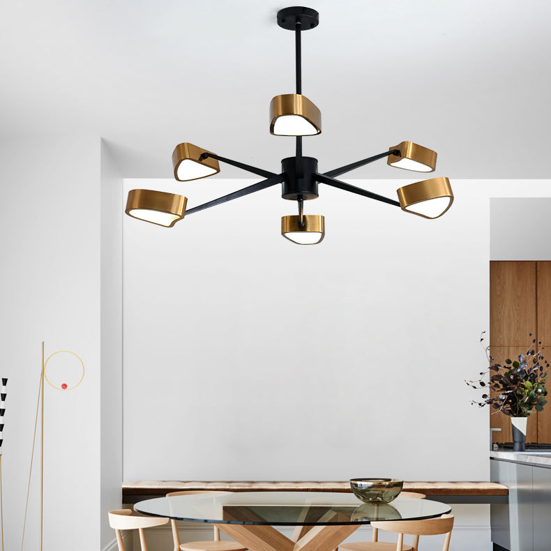 Postmodern Style Metal Chandelier Light Fixture Gold Geometry Shape Pendant Light