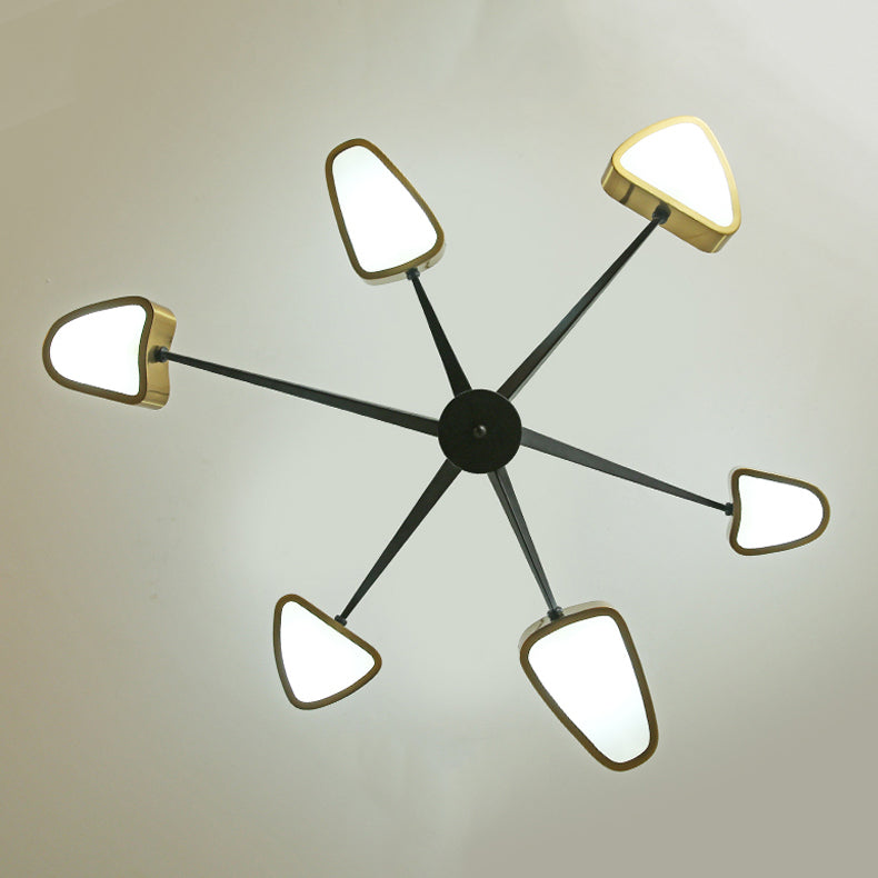 Postmodern Style Metal Chandelier Light Fixture Gold Geometry Shape Pendant Light