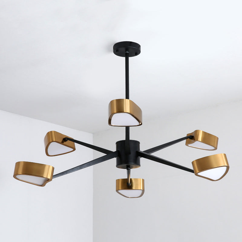 Postmodern Style Metal Chandelier Light Fixture Gold Geometry Shape Pendant Light