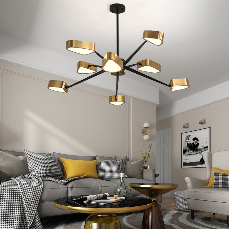 Postmodern Style Metal Chandelier Light Fixture Gold Geometry Shape Pendant Light