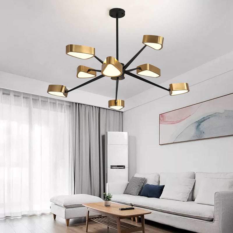 Postmodern Style Metal Chandelier Light Fixture Gold Geometry Shape Pendant Light