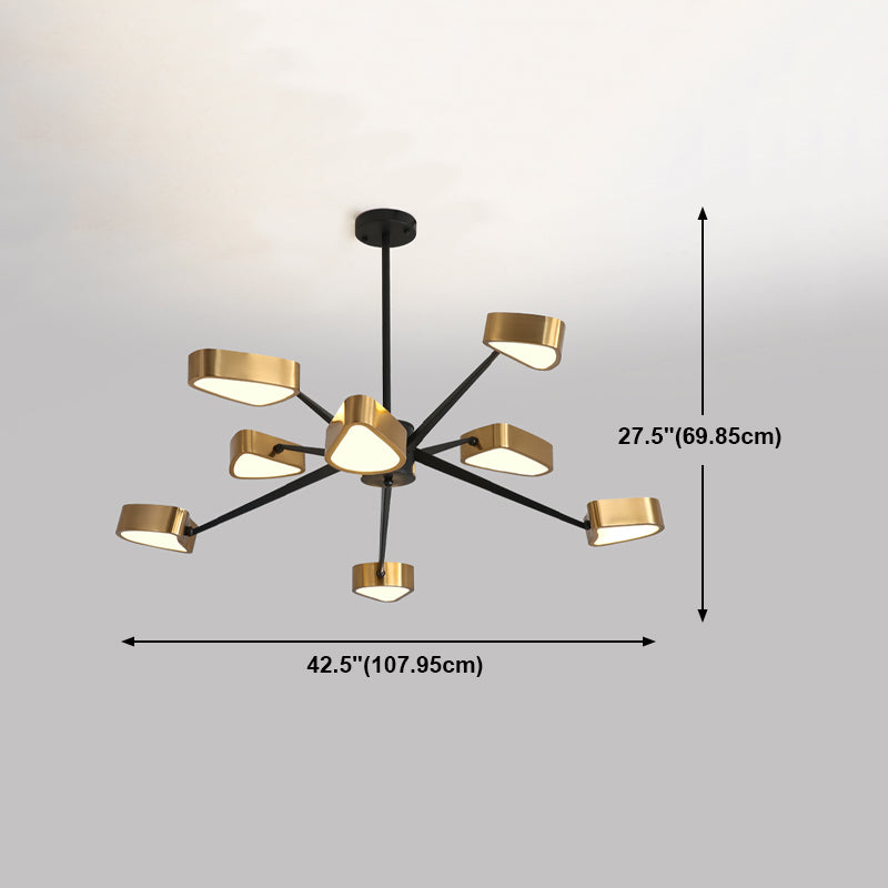 Postmodern Style Metal Chandelier Light Fixture Gold Geometry Shape Pendant Light