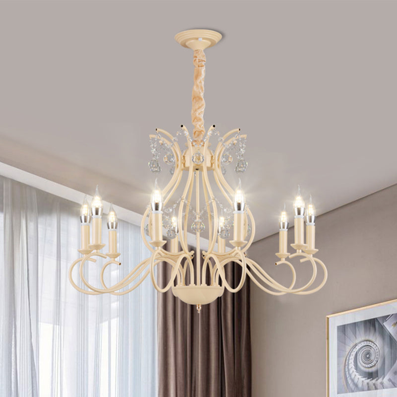 Traditional Unique Chandelier Lights Crystal Chandelier Lighting Fixtures in White