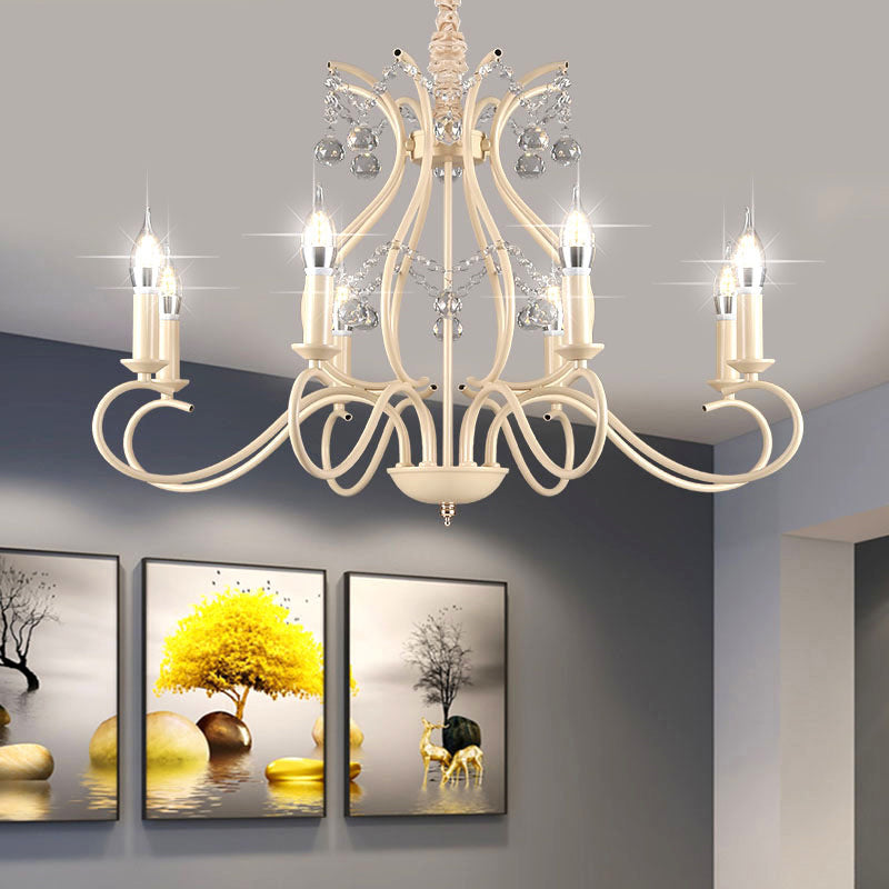 Traditional Unique Chandelier Lights Crystal Chandelier Lighting Fixtures in White