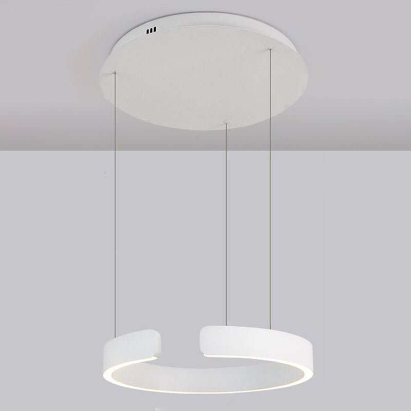 Linear Pendant Lighting Fixture Modern Style LED Hanging Chandelier for Sitting Room