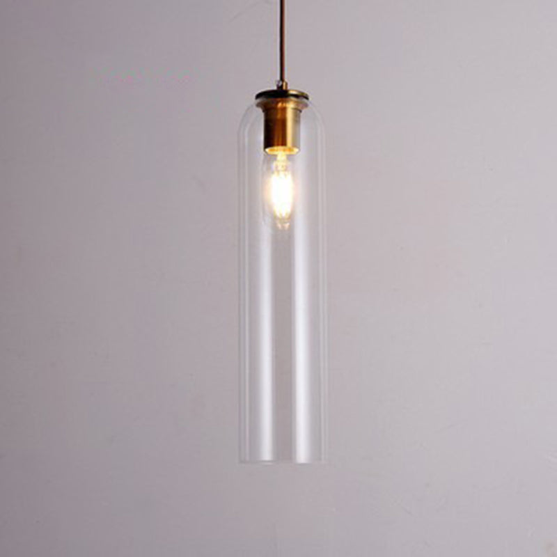 Cylindrical Shade Hanging Lighting Modern Style Glass 1 Light Hanging Lamp for Bedroom