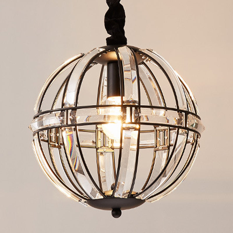 Geometric Crystal Suspension Lamp Modern Style Pendant Light Fixture for Dining Room