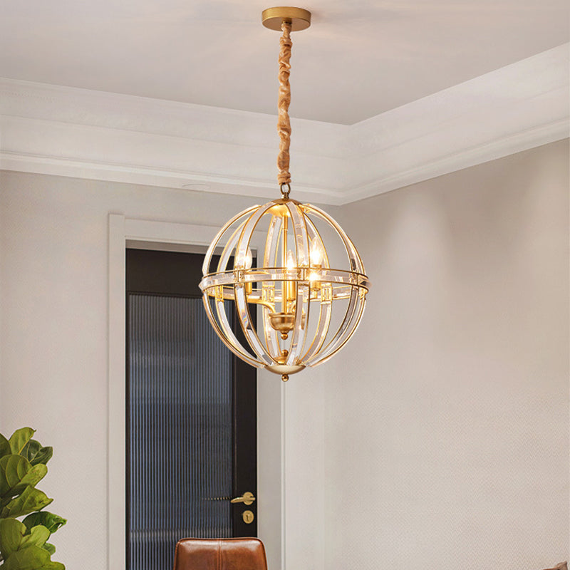 Geometric Crystal Suspension Lamp Modern Style Pendant Light Fixture for Dining Room