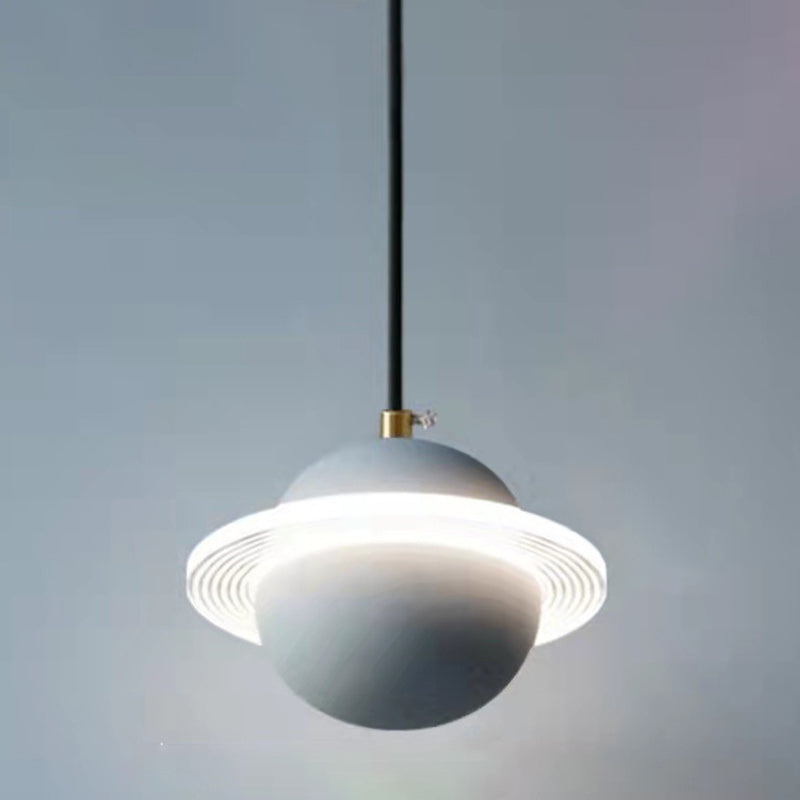 Modern Hanging Light Fixture 1-Light Stone Pendant Lamp with Acrylic Shade for Bedroom