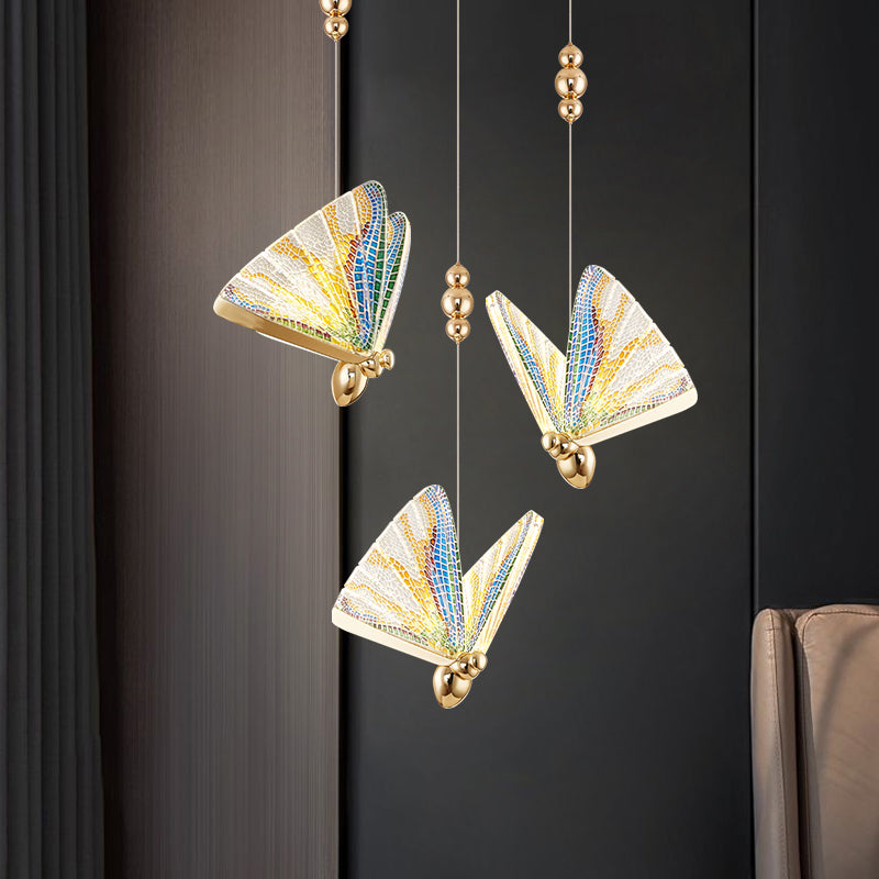 Modern Style Butterfly Shape Pendant Lighting Metal 1 Light Pendant Light for Bedroom