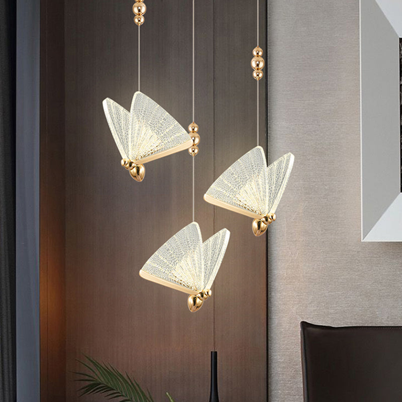 Modern Style Butterfly Shape Pendant Lighting Metal 1 Light Pendant Light for Bedroom