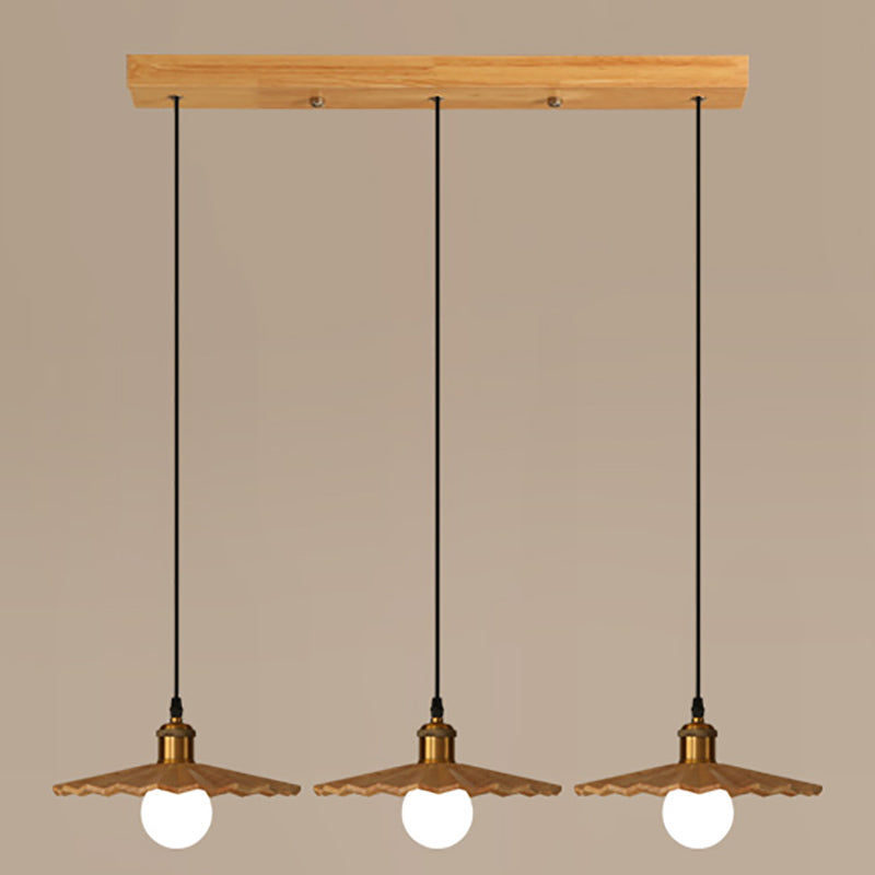 Modern Style Cone Shape Pendant Lighting Wood Pendant Light for Bedroom