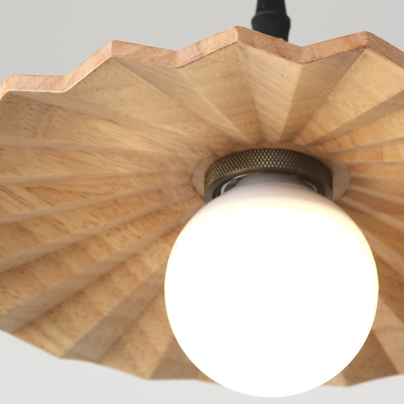 Modern Style Cone Shape Pendant Lighting Wood Pendant Light for Bedroom