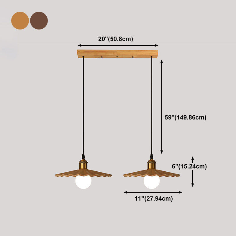 Modern Style Cone Shape Pendant Lighting Wood Pendant Light for Bedroom