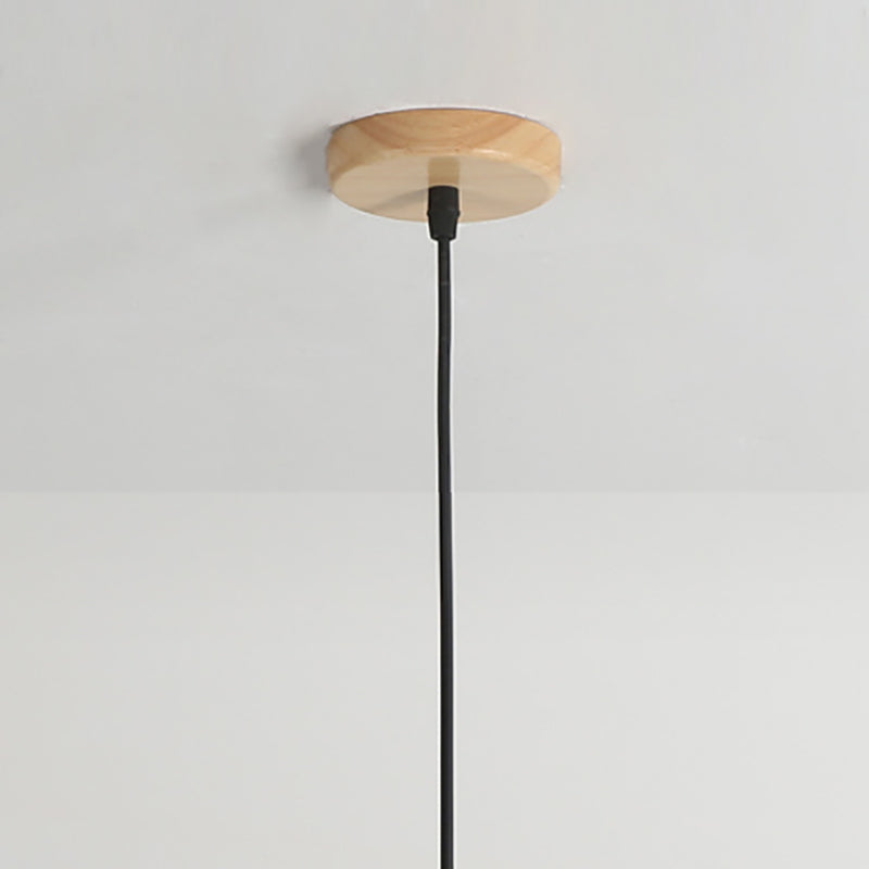 Modern Style Pot Cover Shape Pendant Lighting Wood Pendant Light for Bedroom