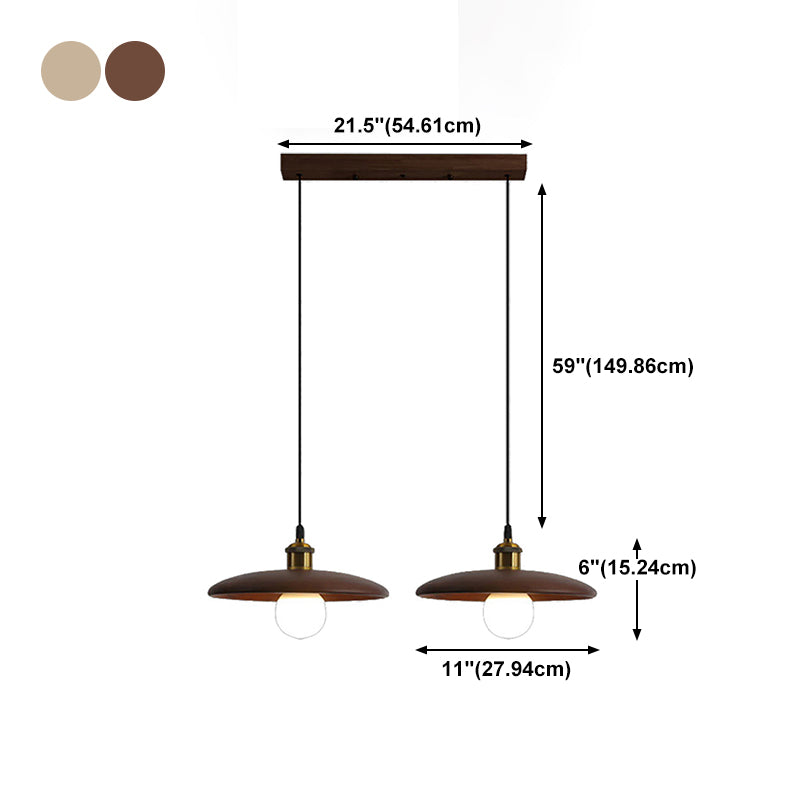 Modern Style Pot Cover Shape Pendant Lighting Wood Pendant Light for Bedroom