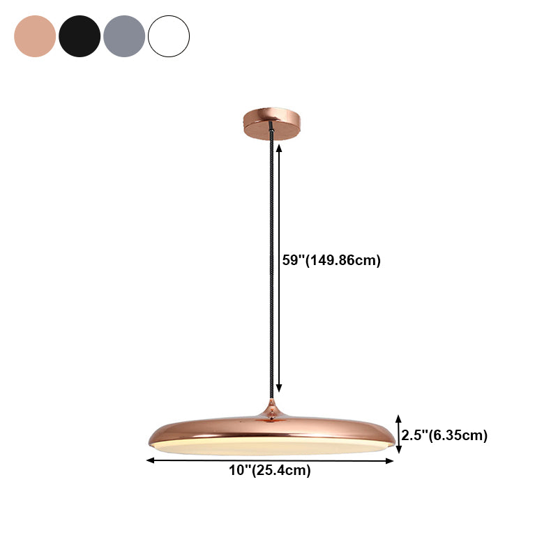 Round Shape Metal Hanging Light Modern Style 1-Light Hanging Mount Light Fixture