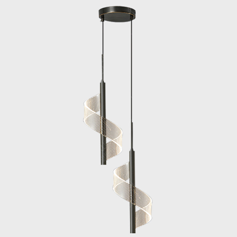 Postmodern Metal Pendant Light Simple LED Ceiling Lamp with Acrylic Shade for Bedroom