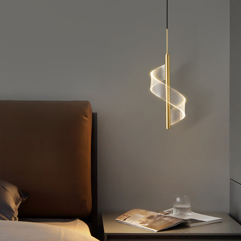 Postmodern Metal Pendant Light Simple LED Ceiling Lamp with Acrylic Shade for Bedroom