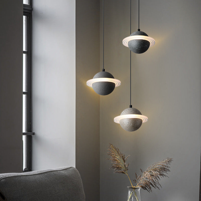 Sphere Hanging Light Modern Style Stone Multi Lights Flush Hanging Light Fixtures