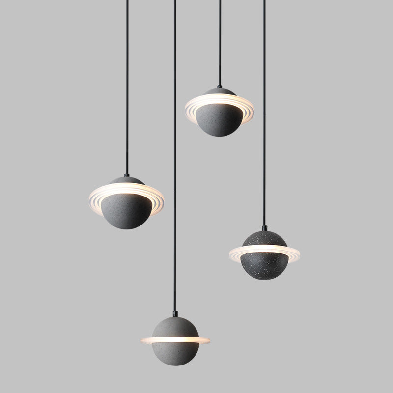 Sphere Hanging Light Modern Style Stone Multi Lights Flush Hanging Light Fixtures