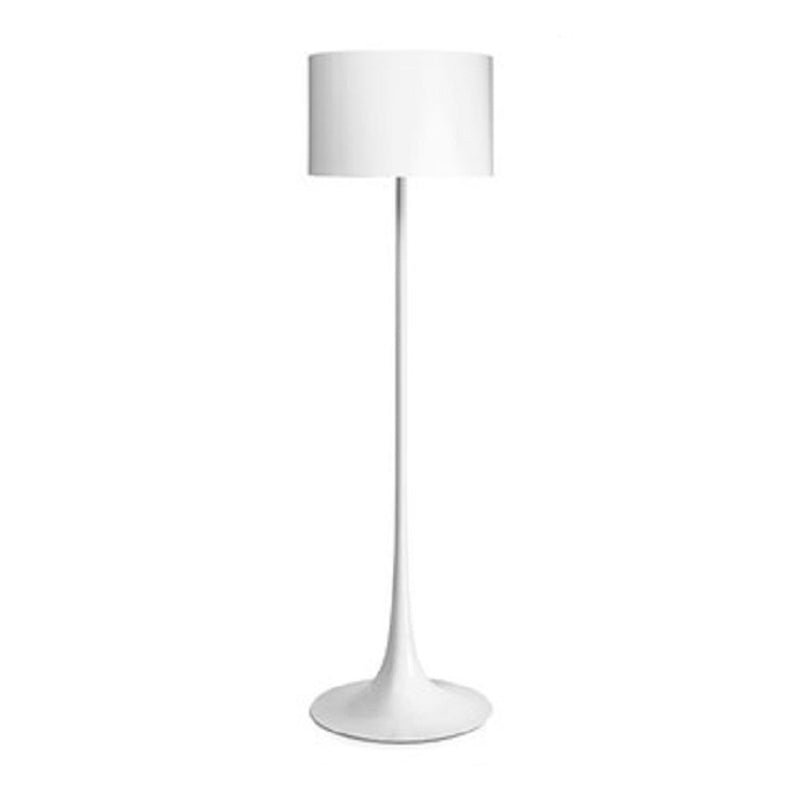 Modern Simple Metal Floor Lamp Cylinder Shape Floor Light with Aluminum Shade for Bedroom