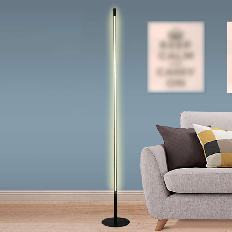 1-Light LED Floor Light Modern Strip Shape Floor Standing Lamp for Living Room