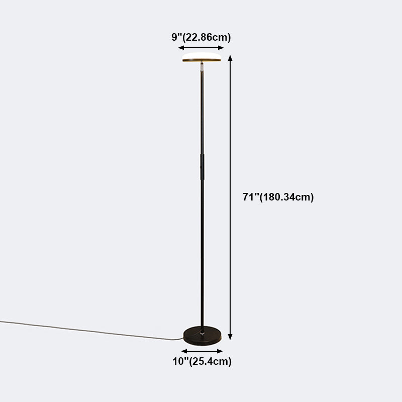 Moderno semplice lampada in alluminio a forma di lampada a forma di pavimento con tonalità acrilica per camera da letto