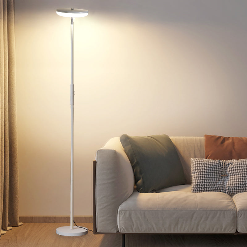 Moderno semplice lampada in alluminio a forma di lampada a forma di pavimento con tonalità acrilica per camera da letto