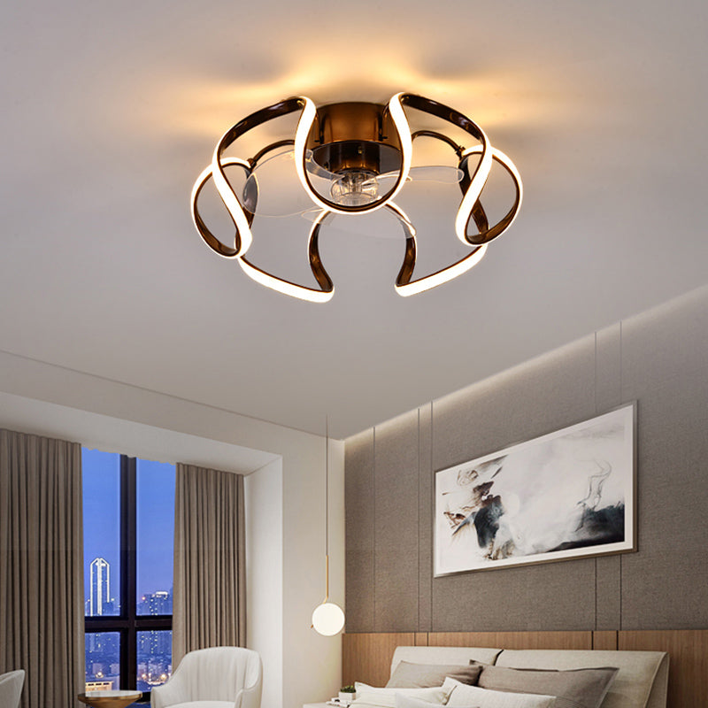 Modern Ceiling Fan Light LED Ceiling Mount Lamp with Metal for Bedroom