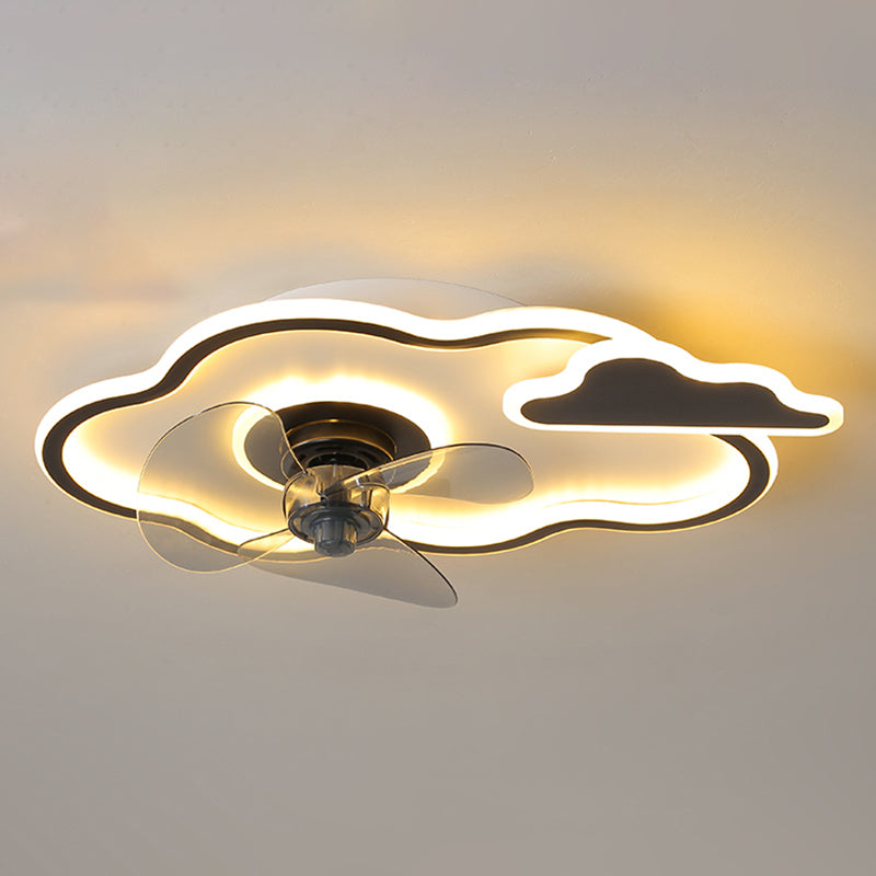 Modern Style Ceiling Fan Light LED Ceiling Mount Lamp with Acrylic Shade for Bedroom