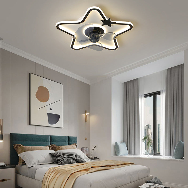 Modern Style Ceiling Fan Light LED Ceiling Mount Lamp with Acrylic Shade for Bedroom