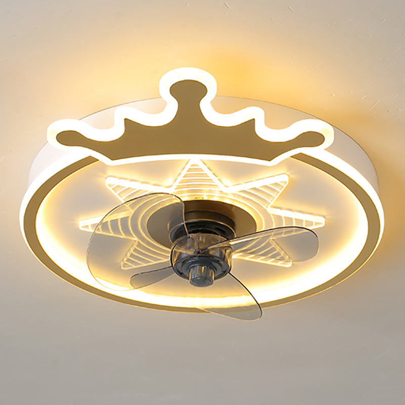 Modern Style Ceiling Fan Light LED Ceiling Mount Lamp with Acrylic Shade for Bedroom