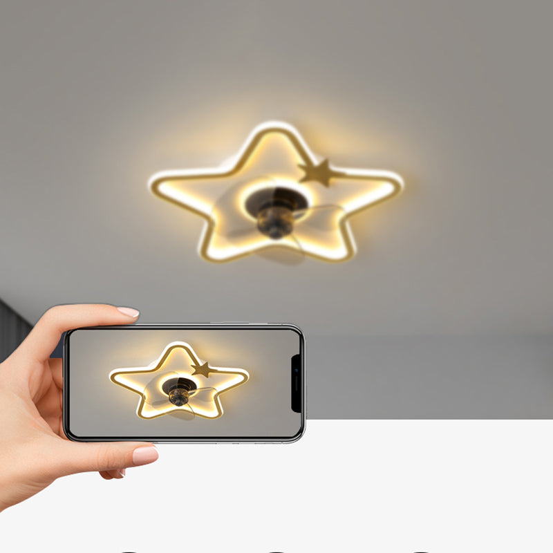 Modern Style Ceiling Fan Light LED Ceiling Mount Lamp with Acrylic Shade for Bedroom