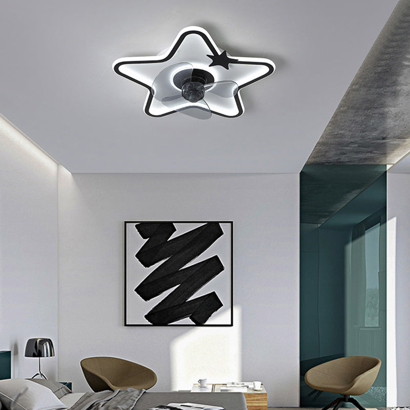 Modern Style Ceiling Fan Light LED Ceiling Mount Lamp with Acrylic Shade for Bedroom