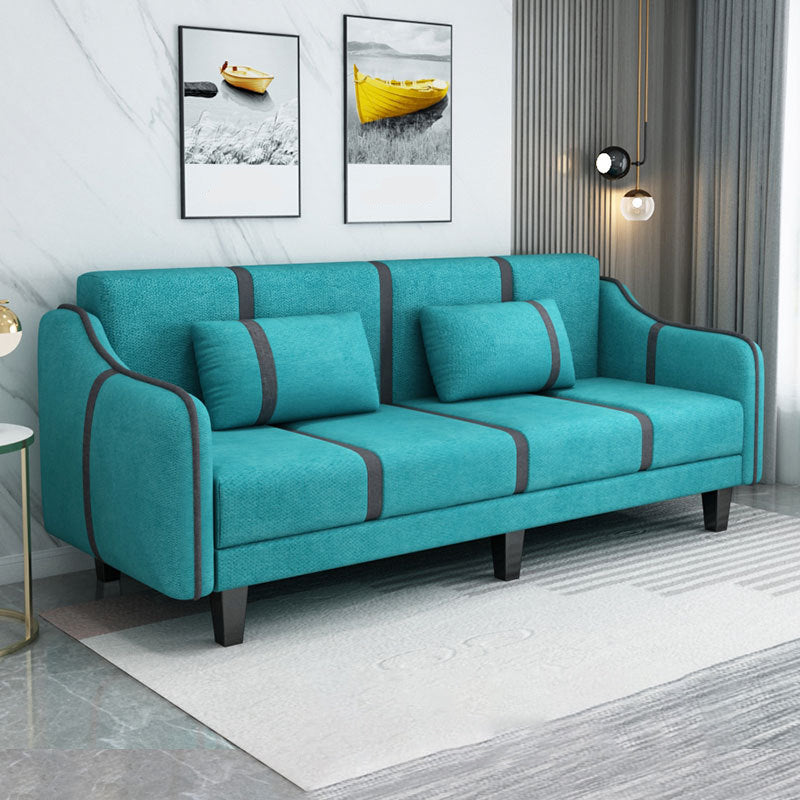 Split-Back Sleeper Sofa Extra Long 29.53" High Faux Leather/Linen/Velvet Sofa