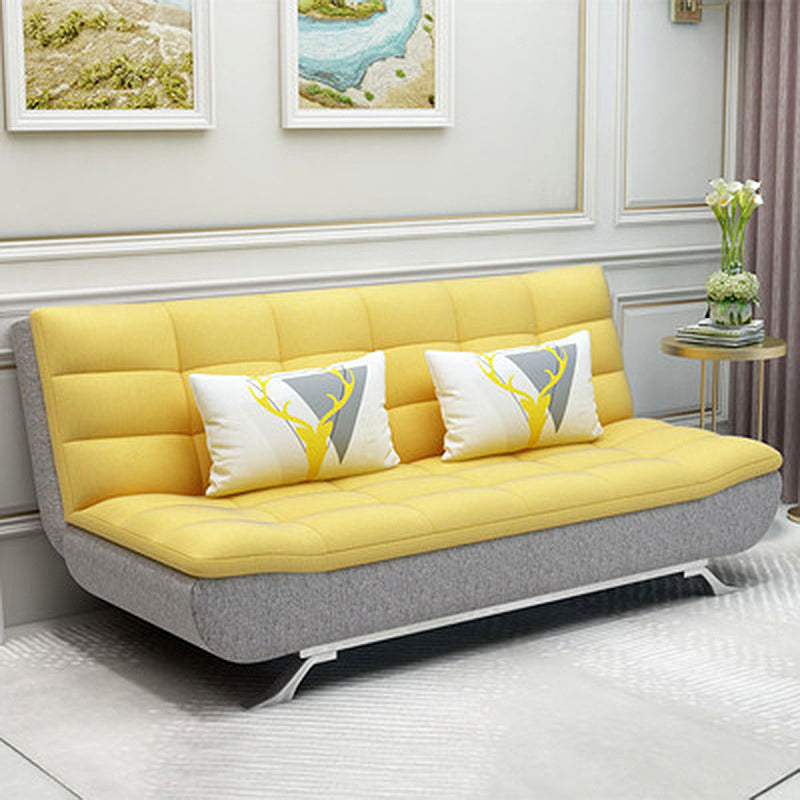 74.80" L√ó 34.65" W √ó 35.43" H Linen Slipcovered Couch  Armless Sofa with Biscuit Back